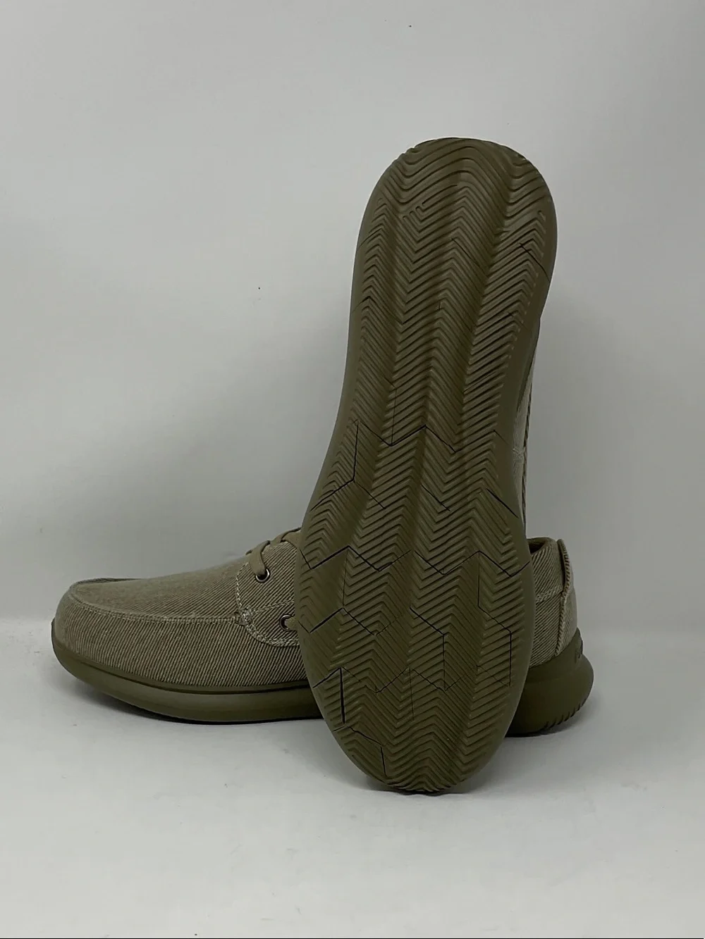 Propet Men's Slip-On Canvas Loafers in Beige Taupe